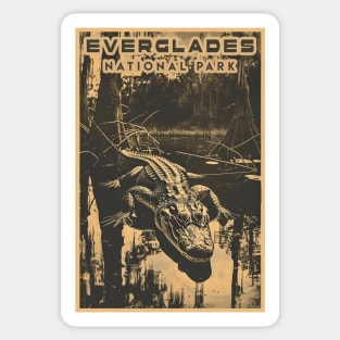 Everglades National Park Vintage Travel  Poster Sticker